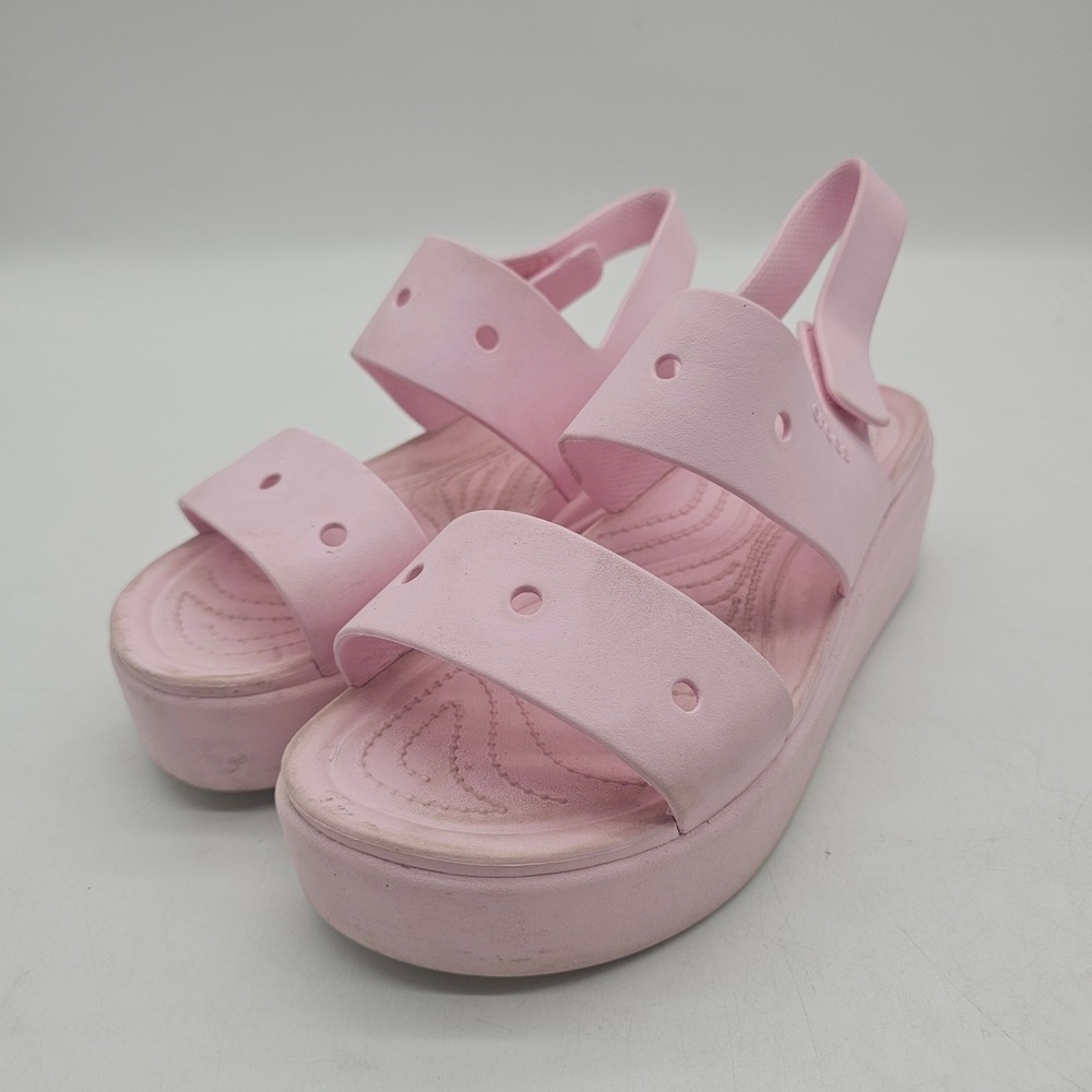 Crocs Milk Pink Brooklyn 4U wedge sandals size 8